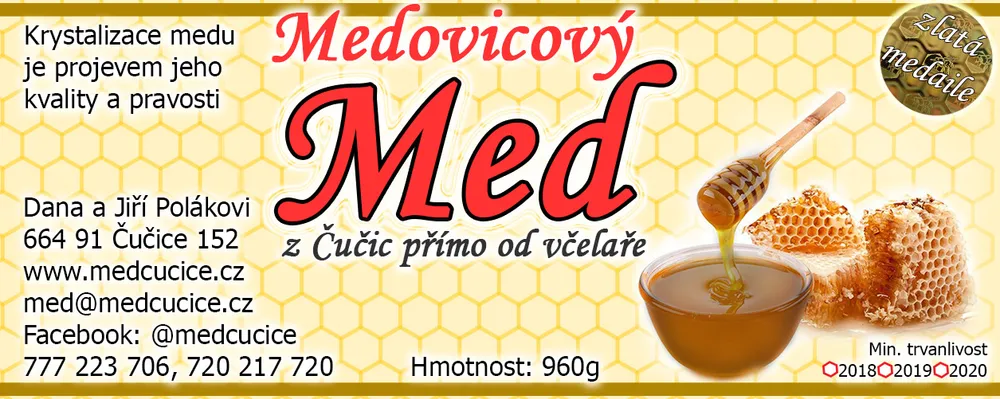 Etiketa Medovicový med z Čučic