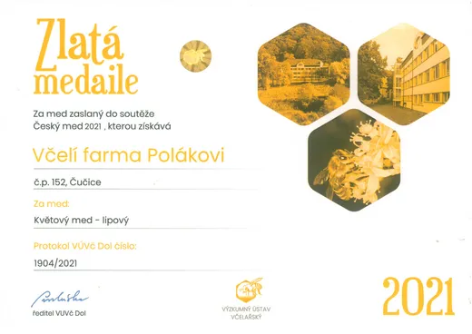 Zlatá medaile Český med 2021